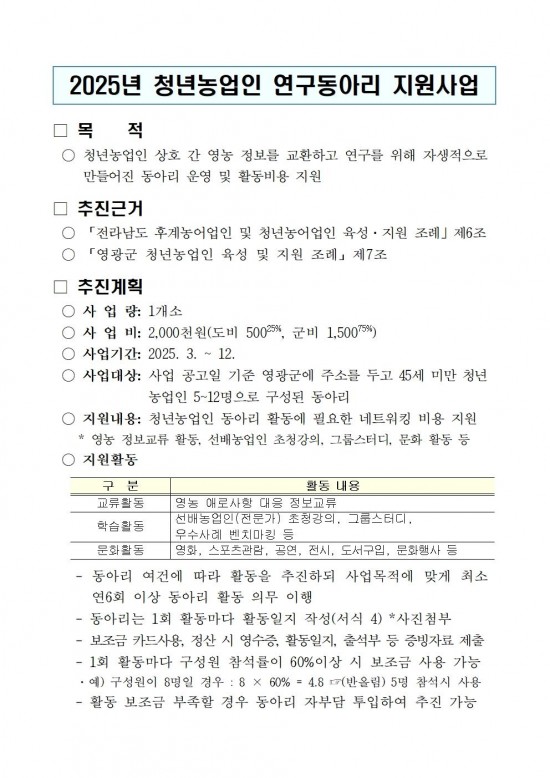 2025년 청년농업인 연구동아리 지원사업 추진계획001.jpg