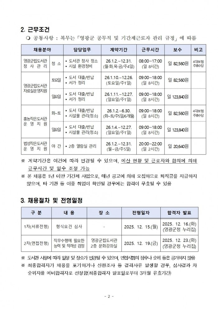 2026년 영광군립도서관 및 작은도서관 기간제근로자 채용 재공고002.jpg
