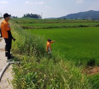 함평119안전센터 폭염 장기화에 따른 가뭄피해 급수지원
